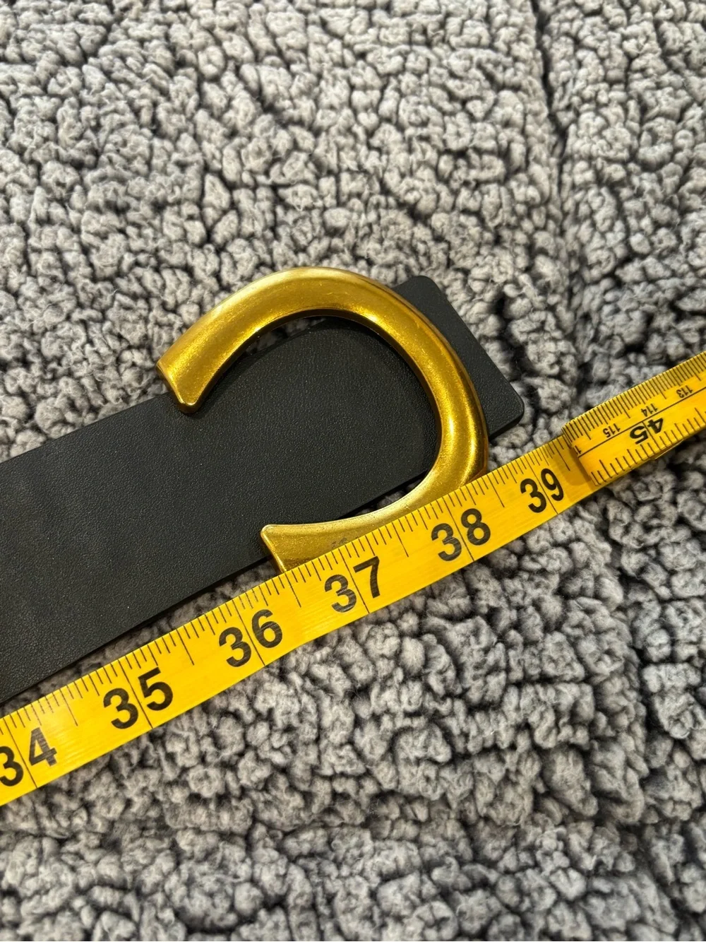 Black Women’s Belt with Gold C-Shaped Buckle